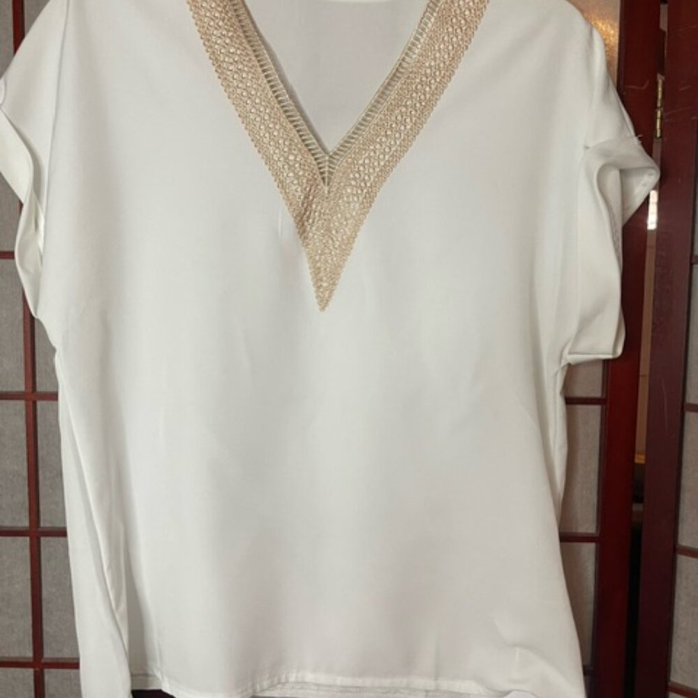 Womans Tan Blouse Size Small